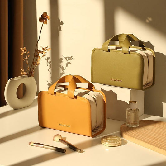 Lehuo Travel Classy Leather Cosmetic Bag