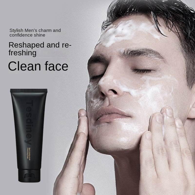 Men's Facial Cleanser: Oil Control, Acne Removal,  Blackhead And Pore Shrinking
