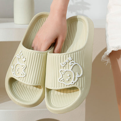 Cute Cat Bath Outdoor Indoor Slippers