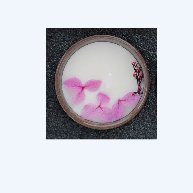 Handmade Ceramic Cup With Dried Flowers Scented Candles
