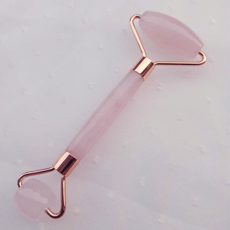 Natural Powder Crystal Jade Roller Face-lifting Double-head