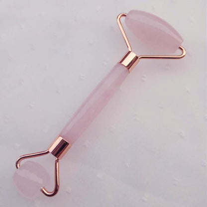 Natural Powder Crystal Jade Roller Face-lifting Double-head