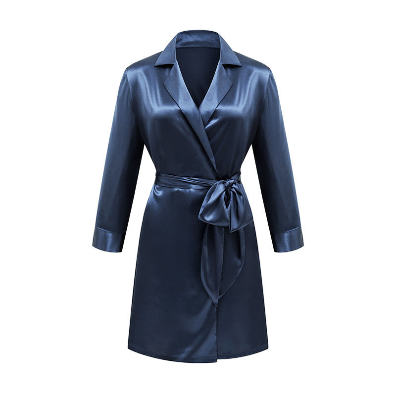 French Satin Silk Robe
