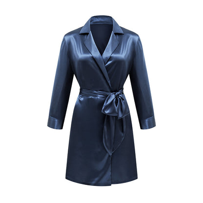 French Satin Silk Robe