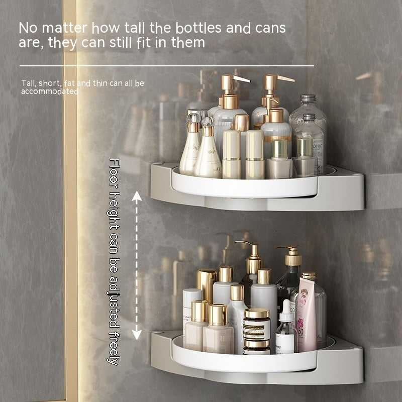 Rotating Bathroom Wall-mounted Corner Punch-free Storage Rack