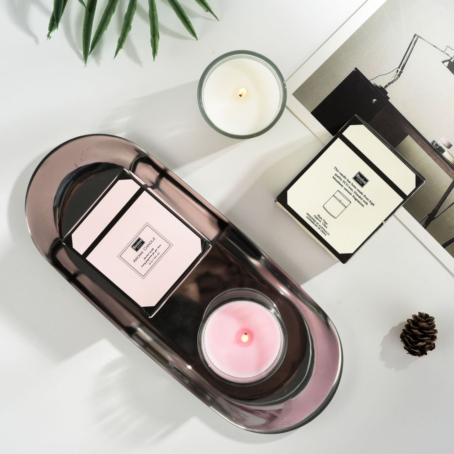 Natural Handmade Glass Romantic Fragrance Candles