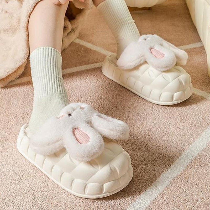 Cute Fuzzy Rabbit Indoor Slippers