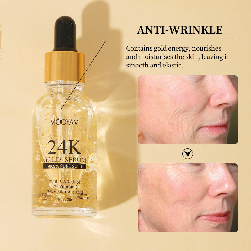 24K Gold Foil Vitamin E Retinol Anti-wrinkle Face Serum