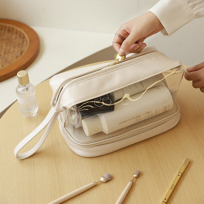 Island Of No Man's Land Double Layer Cloud Transparent Cosmetic Bag