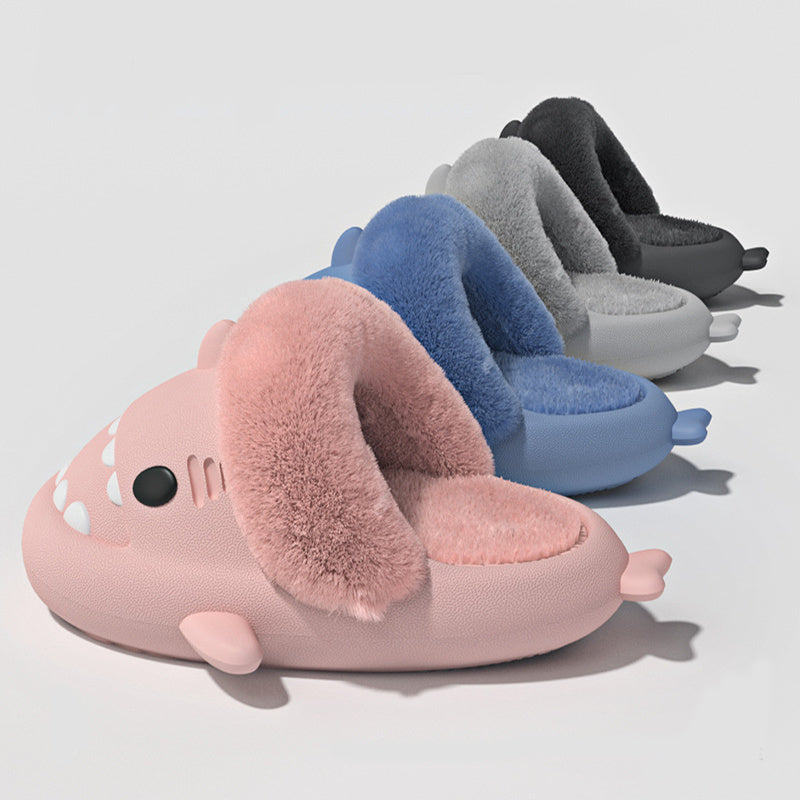 Fuzzy Shark Indoor Slippers