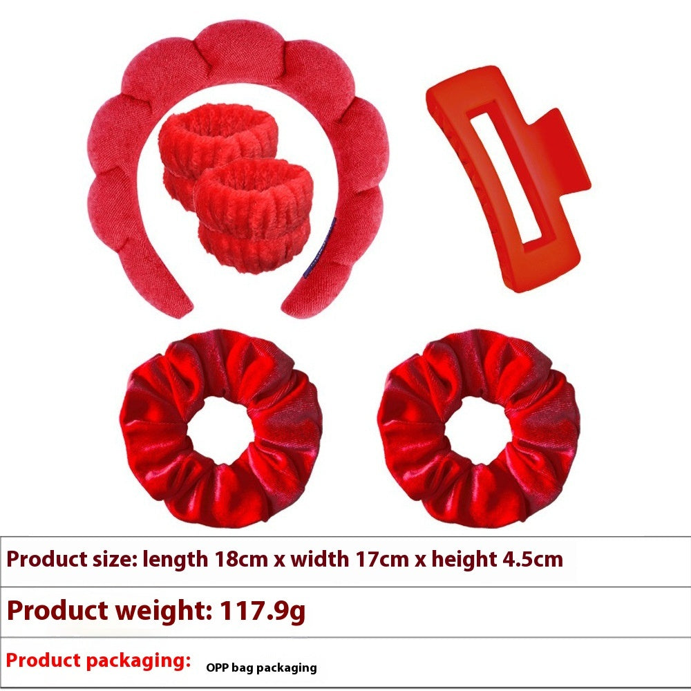 Headband, Hair Tie, Hair Claw, And Wrist Band Bundle Suit