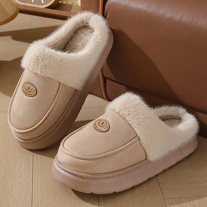Warm Plush Suede Indoor Slippers