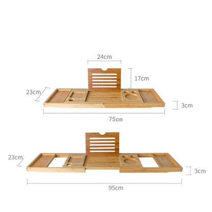 Bamboo Retractable Bathtub Pallet Rack Bath Tray