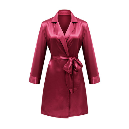French Satin Silk Robe