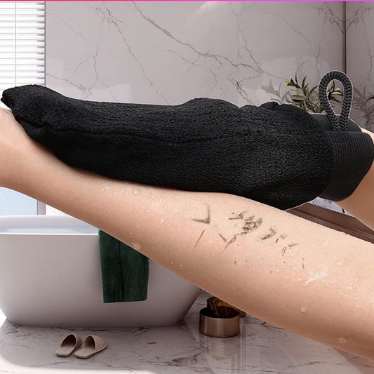 Rayon Viscose Fiber Medium Fine Sand Exfoliating Bath Gloves