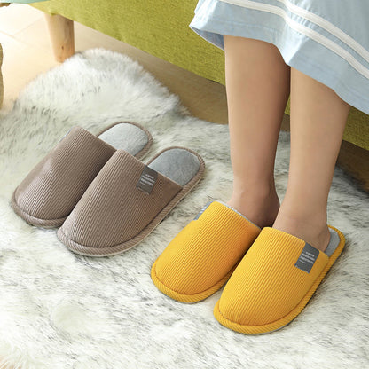 Indoor Corduroy Plush Home Slipper